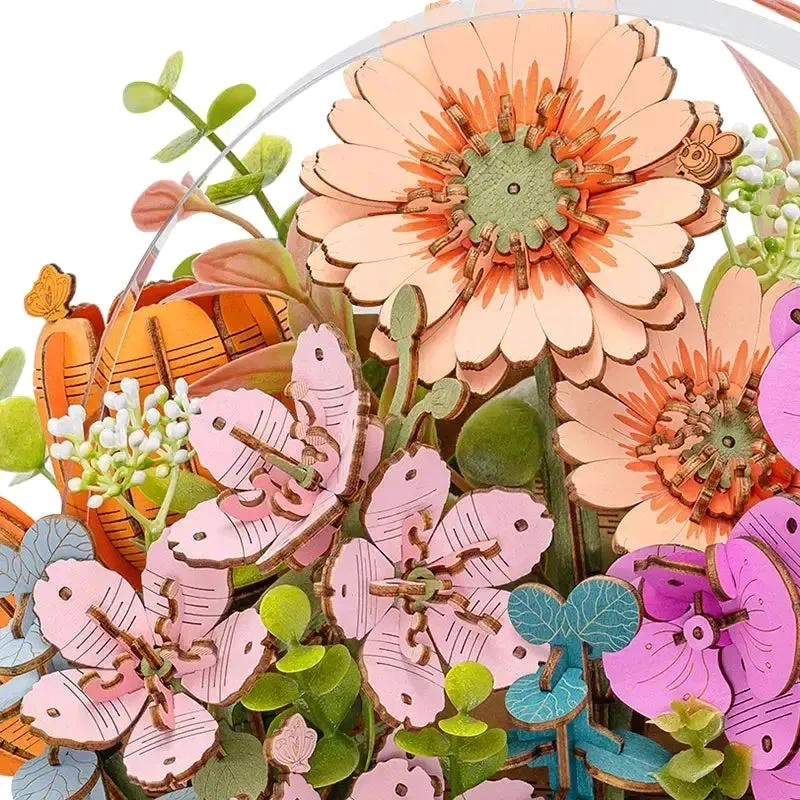PUZZLE 3D LIBRO FLORAL DE MADERA PARA ARMAR - 4