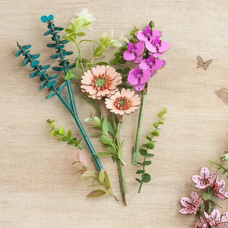 PUZZLE 3D LIBRO FLORAL DE MADERA PARA ARMAR - 6