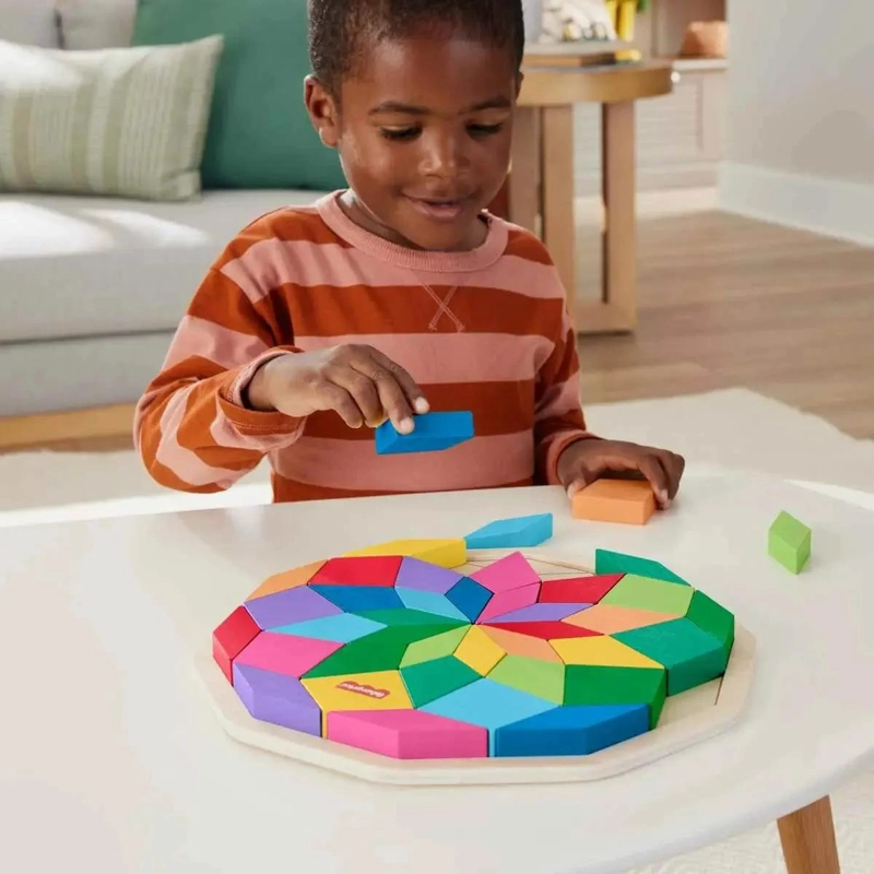 ROMPECABEZAS GEOME TRICO DE MADERA EN 3D PARA DIVERSION FAMILIAR - 1