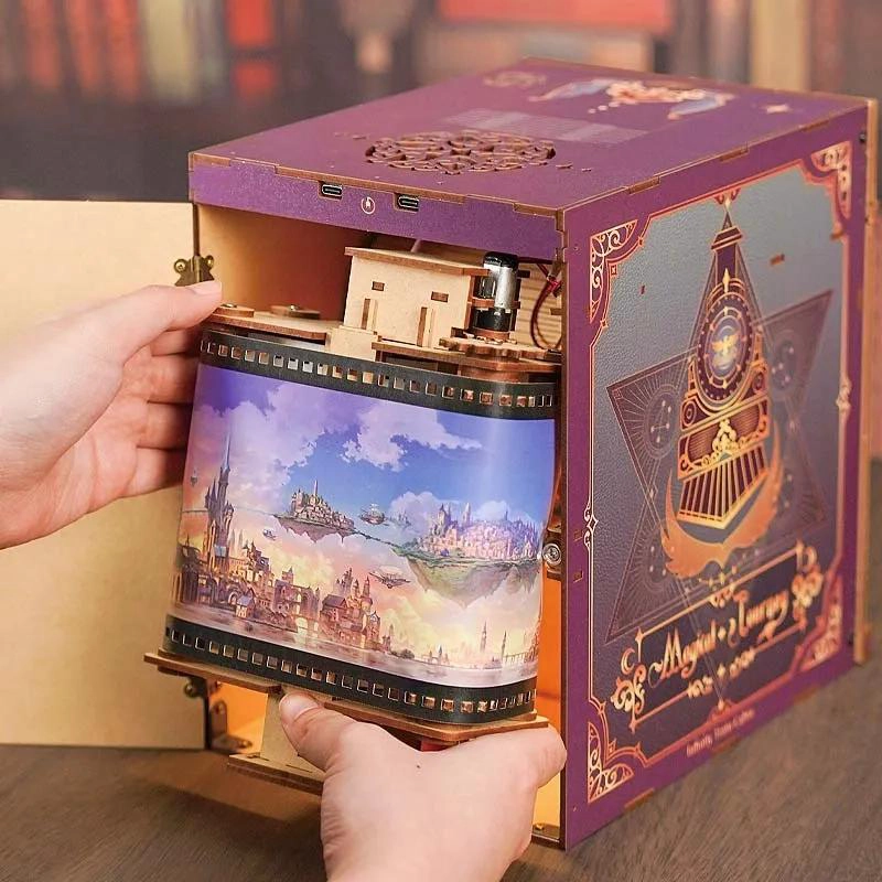 BOOKNOOK ARMABLE DE MADERA CON ILUMINACION Y DETALLES ARTISTICOS - 3