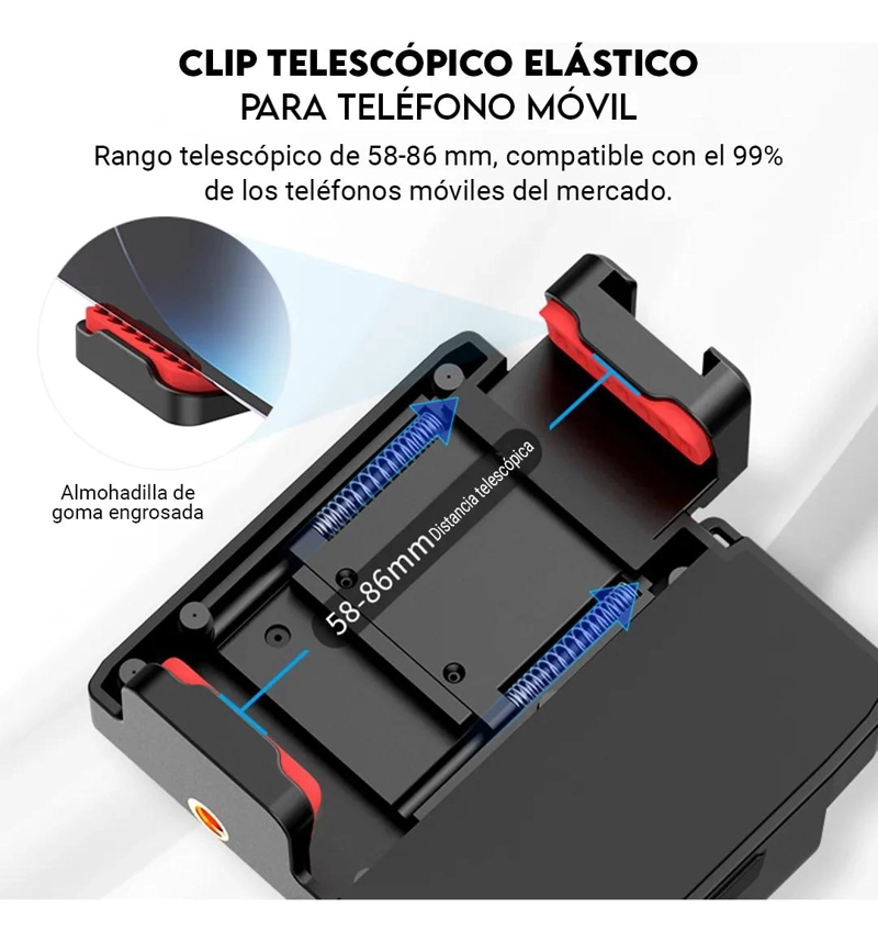 EMPUÑADURA ERGONOMICA PARA SMARTPHONE CON LUZ LED Y CONTROL REMOTO - 4
