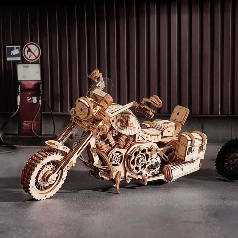 ROMPECABEZAS 3D DE MOTOCICLETA RETRO DE MADERA - 2