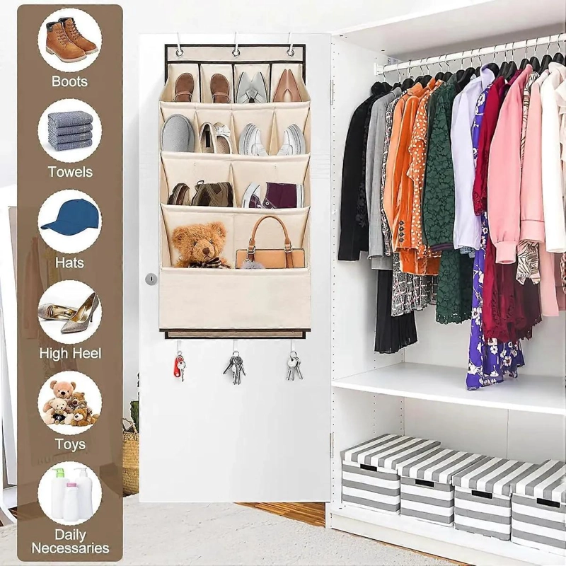 ORGANIZADOR COLGANTE PARA ZAPATOS Y ACCESORIOS EN TELA - 2
