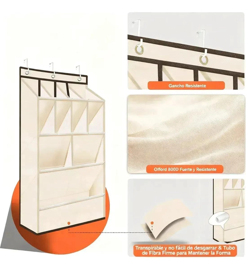 ORGANIZADOR COLGANTE PARA ZAPATOS Y ACCESORIOS EN TELA - 4