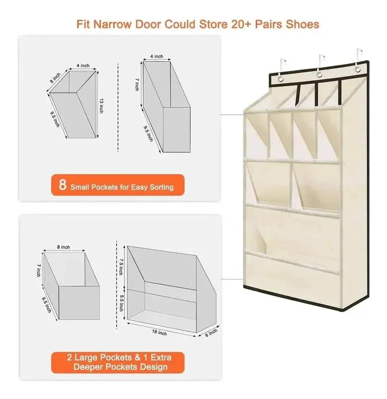 ORGANIZADOR COLGANTE PARA ZAPATOS Y ACCESORIOS EN TELA - 6