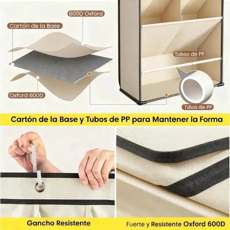 ORGANIZADOR COLGANTE PARA ZAPATOS Y ACCESORIOS EN TELA - 7