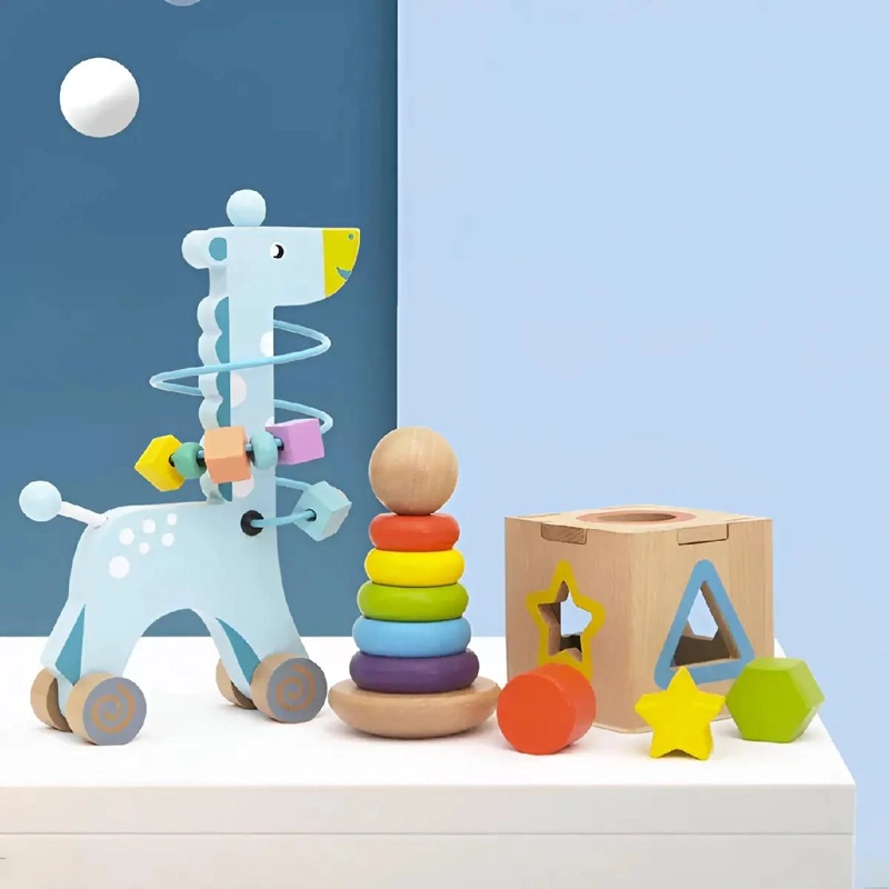 SET DE 3 JUGUETES DIDACTICOS DE MADERA PARA APRENDIZAJE INFANTIL - 7