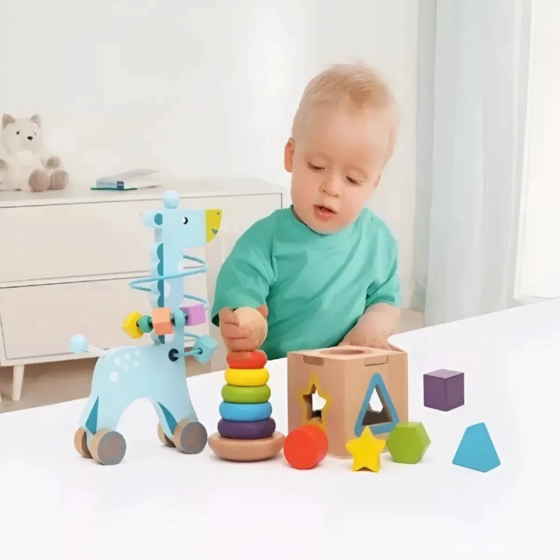 SET DE 3 JUGUETES DIDACTICOS DE MADERA PARA APRENDIZAJE INFANTIL - 8