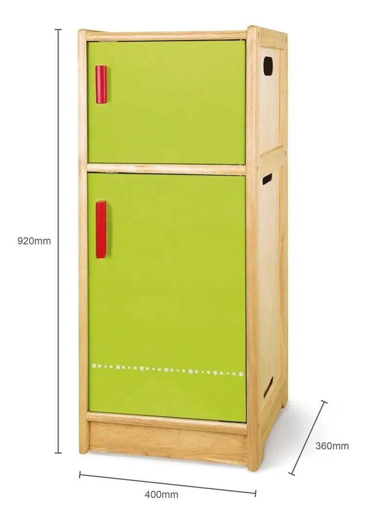 REFRIGERADOR DE MADERA MACIZA CON DOS PUERTAS Y BANDEJAS - 2
