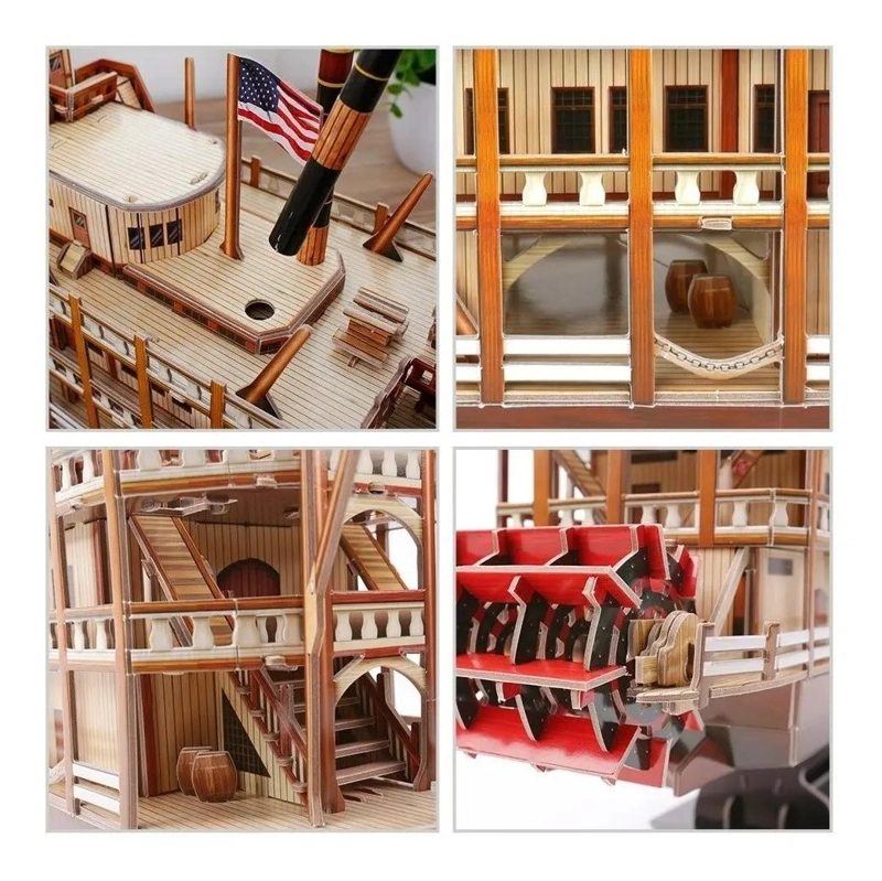 ROMPECABEZAS 3D BUQUE VAPOR MISSISSIPPI 142 PIEZAS - 2