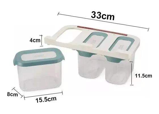 ORGANIZADOR DE ALIMENTOS PARA REFRIGERADOR CON 3 CONTENEDORES - 8