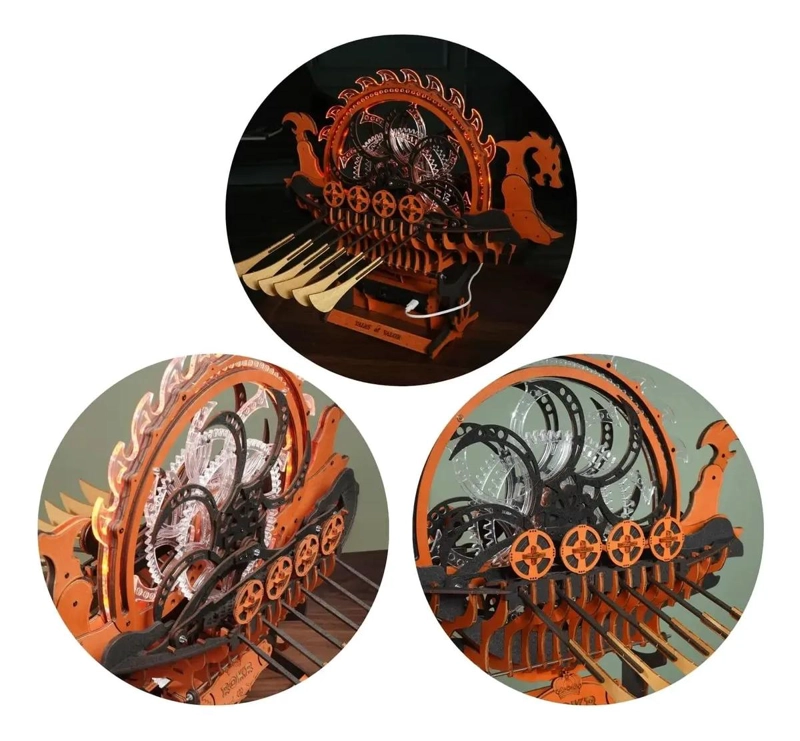 PUZZLE 3D BARCO DRAGON VIKINGO PARA ARMAR EN MADERA - 3