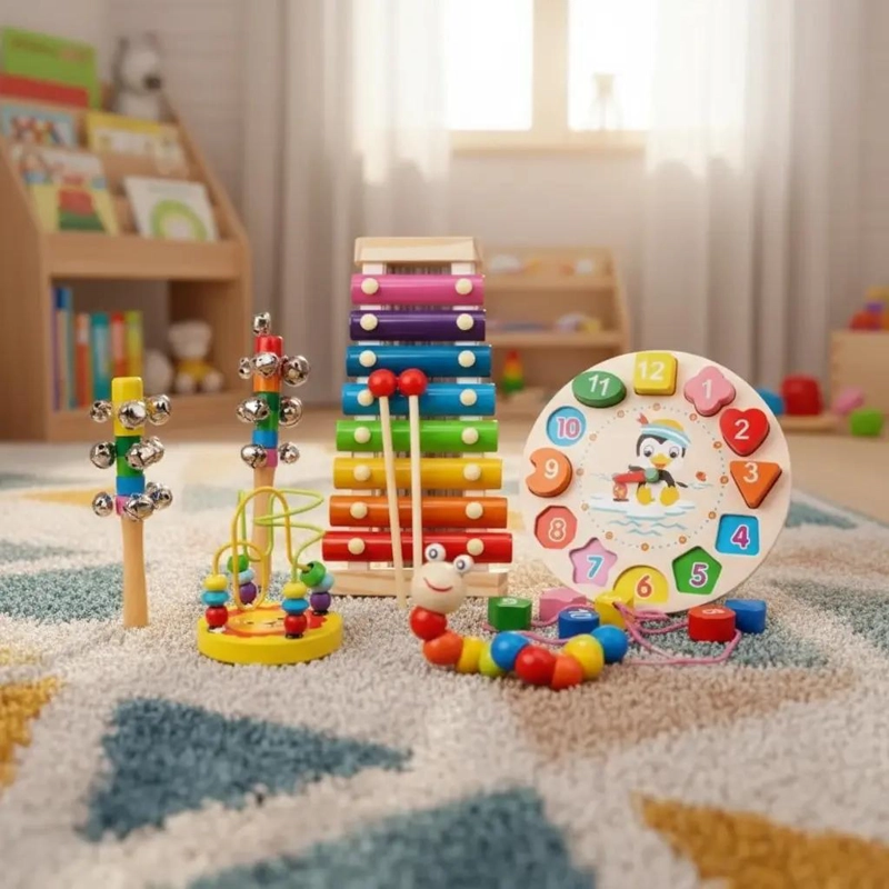 PACK DE 5 JUGUETES DIDACTICOS DE MADERA PARA NIÑOS - 4