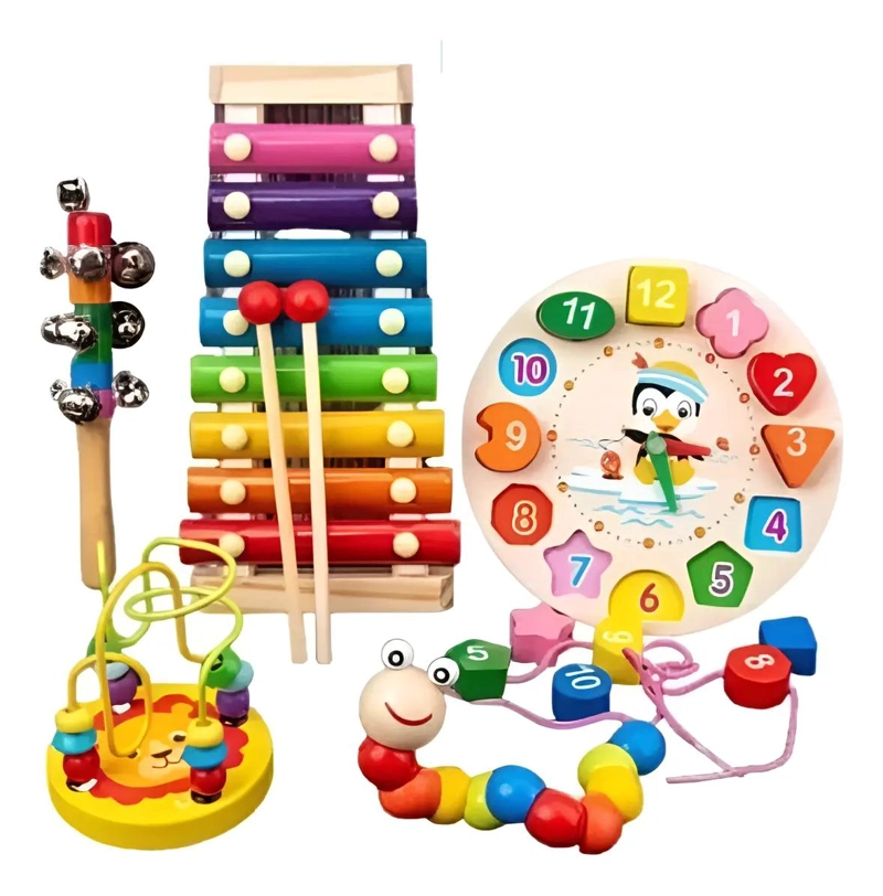 PACK DE 5 JUGUETES DIDACTICOS DE MADERA PARA NIÑOS - 7