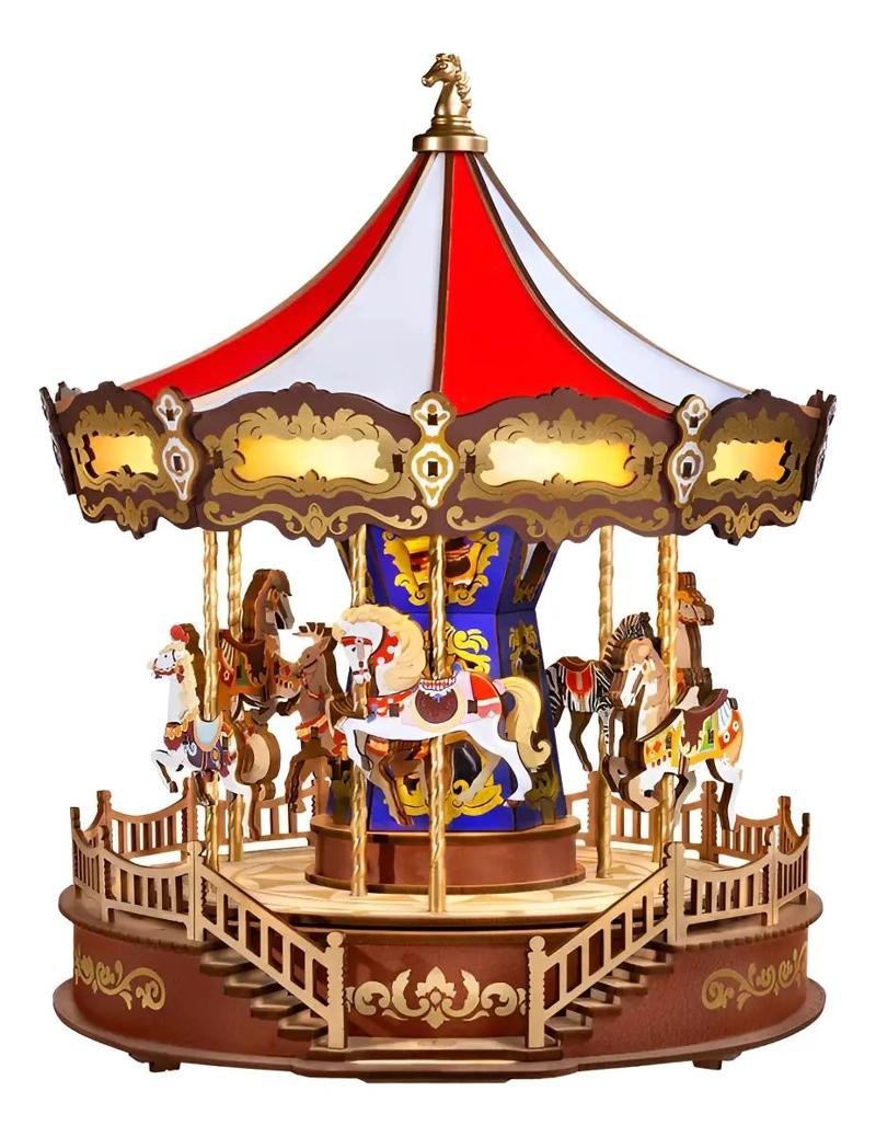 PUZZLE 3D CARRUSEL MUSICAL DE MADERA PARA ARMAR - 1