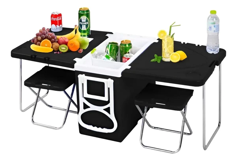 MESA COOLER 2 EN 1 CON SILLAS PLEGABLES Y CAPACIDAD DE 28 LITROS - 1