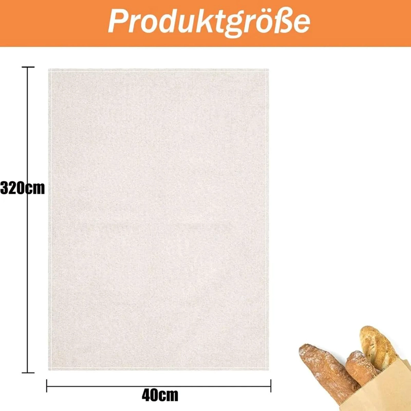 PAÑO DE LINO PARA FERMENTACION DE PAN 320X40 CM - 4