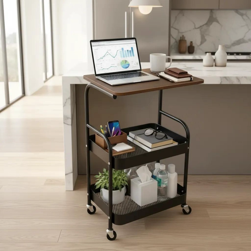 CARRITO ORGANIZADOR METALICO DE 3 NIVELES CON RUEDAS - 1