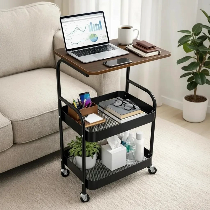 CARRITO ORGANIZADOR METALICO DE 3 NIVELES CON RUEDAS - 3