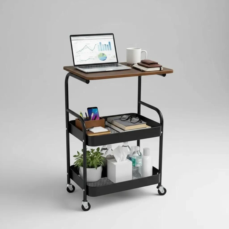 CARRITO ORGANIZADOR METALICO DE 3 NIVELES CON RUEDAS - 5