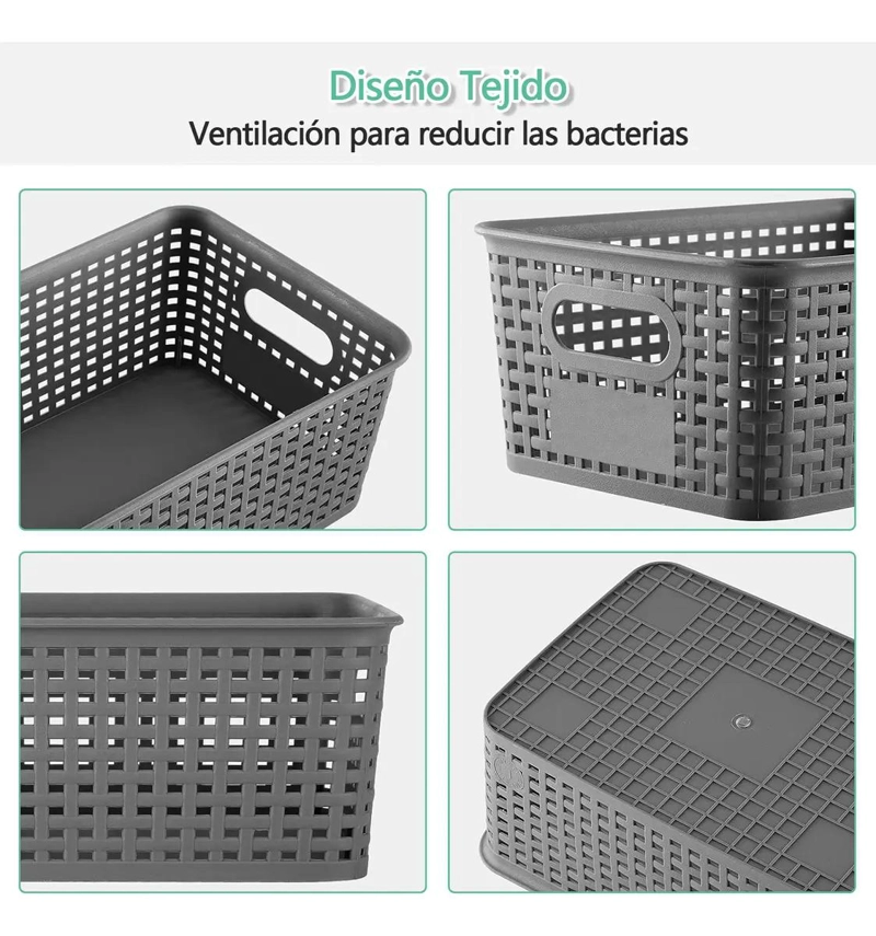 SET DE 6 CANASTOS ORGANIZADORES MULTIUSOS PARA COCINA Y BAÑO - 7