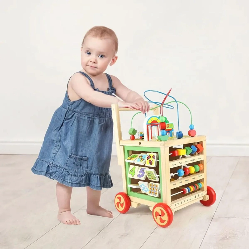 CUBO DE ACTIVIDAD GRANDE DE MADERA PARA DESARROLLO INFANTIL - 2