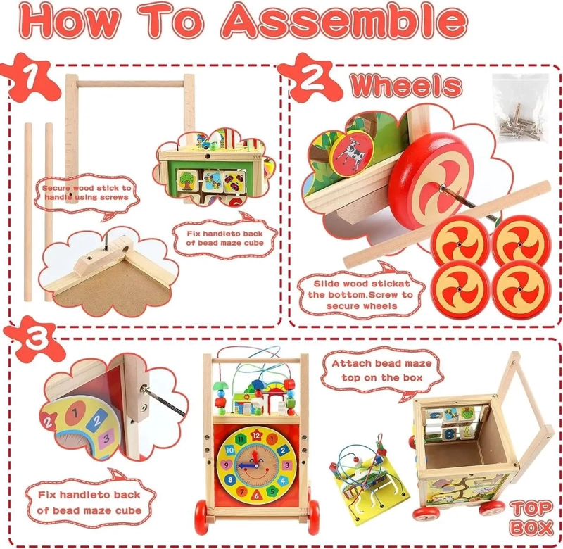 CUBO DE ACTIVIDAD GRANDE DE MADERA PARA DESARROLLO INFANTIL - 5