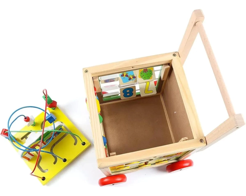 CUBO DE ACTIVIDAD GRANDE DE MADERA PARA DESARROLLO INFANTIL - 8