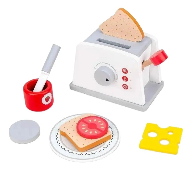 SET DE COCINA DIDACTICO DE MADERA CON MICROONDAS Y TOSTADOR - 3