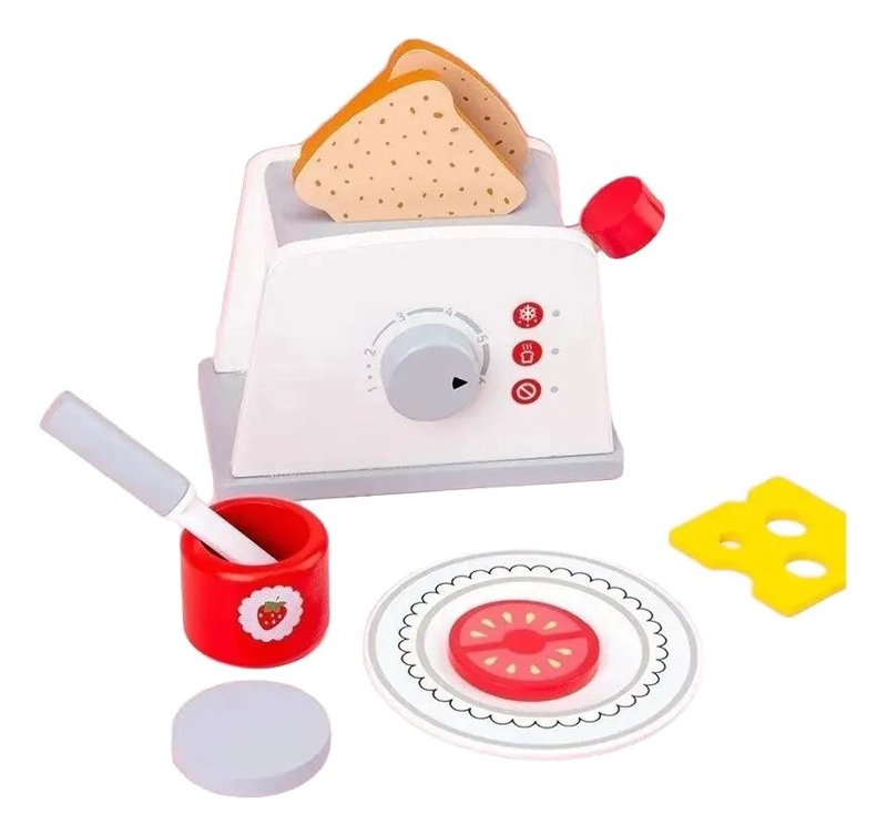 SET DE COCINA DIDACTICO DE MADERA CON MICROONDAS Y TOSTADOR - 5