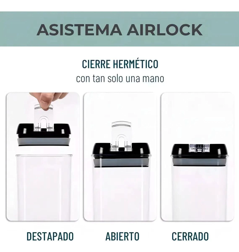 SET DE 5 CONTENEDORES HERME TICOS PARA ALMACENAMIENTO - 5