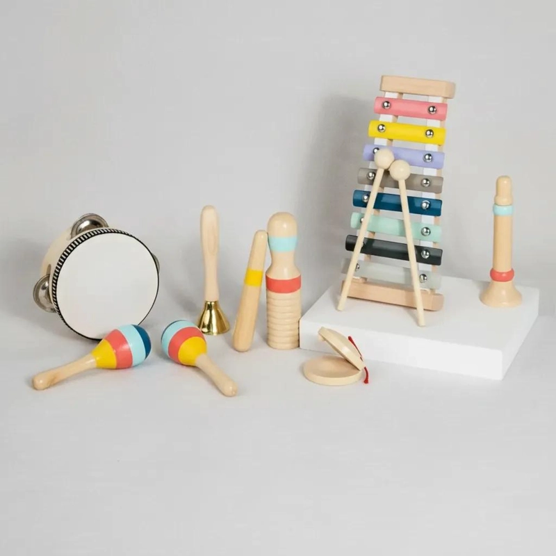 SET DE 8 INSTRUMENTOS MUSICALES DE MADERA PARA BEBE S - 3