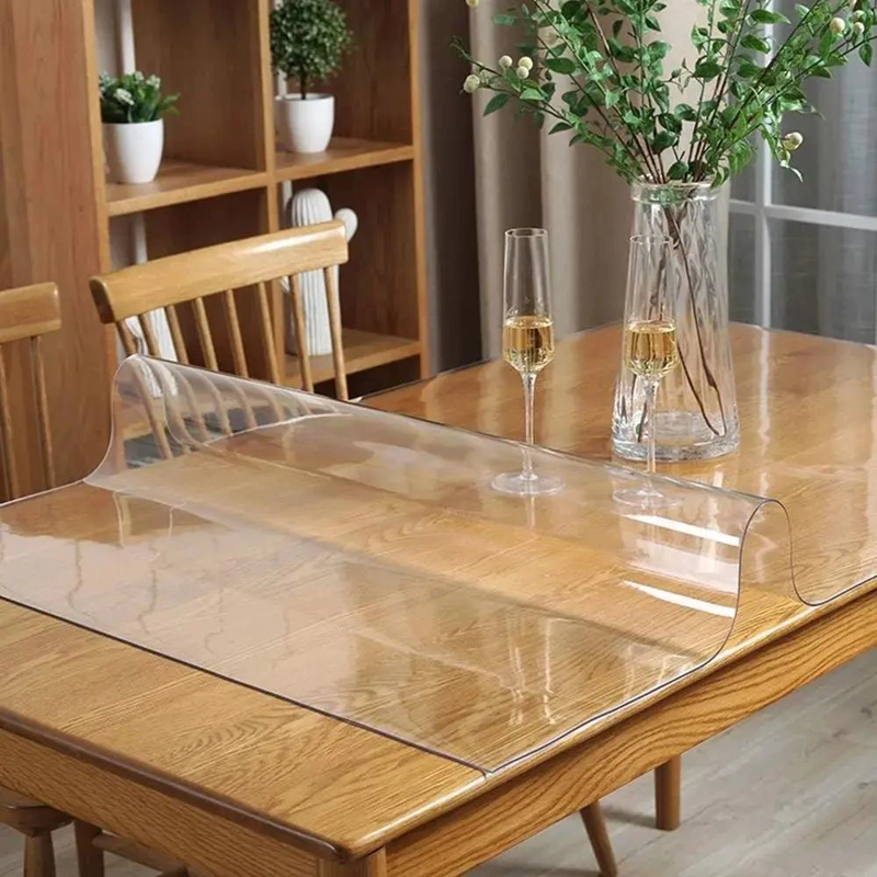 PROTECTOR DE MESA RECTANGULAR TRANSPARENTE DE PVC 120X80 CM - 5