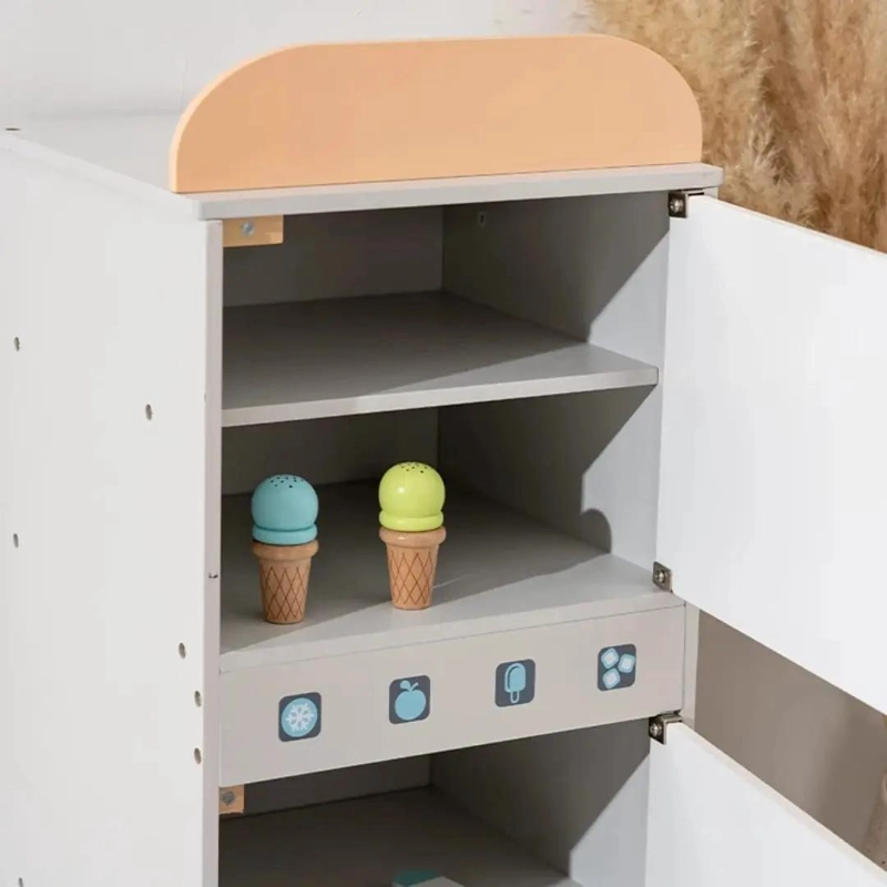 REFRIGERADOR DE JUGUETE DE MADERA PARA NIÑOS CON ACCESORIOS - 3