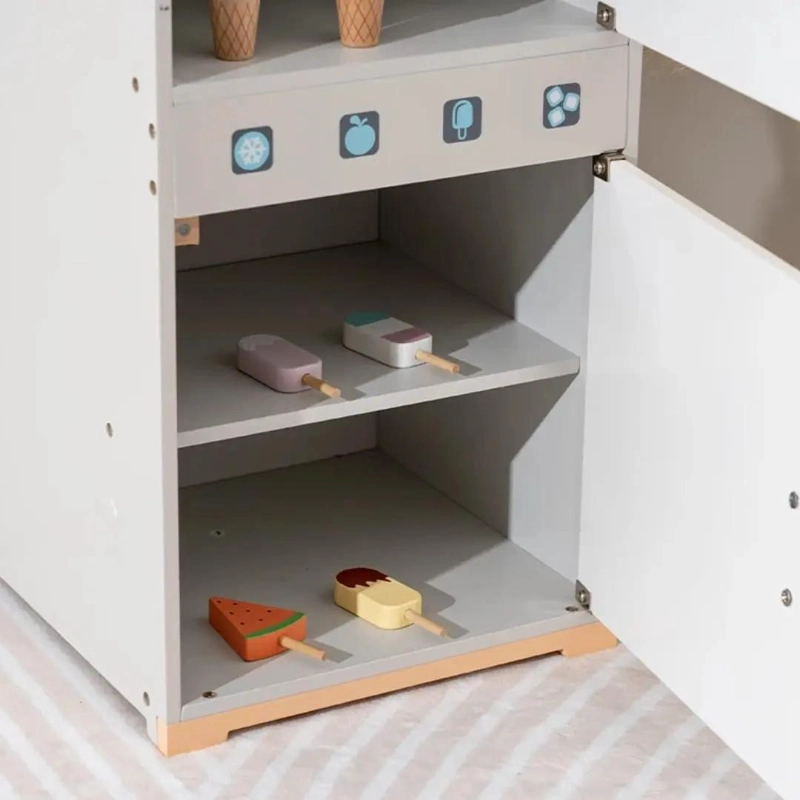 REFRIGERADOR DE JUGUETE DE MADERA PARA NIÑOS CON ACCESORIOS - 4