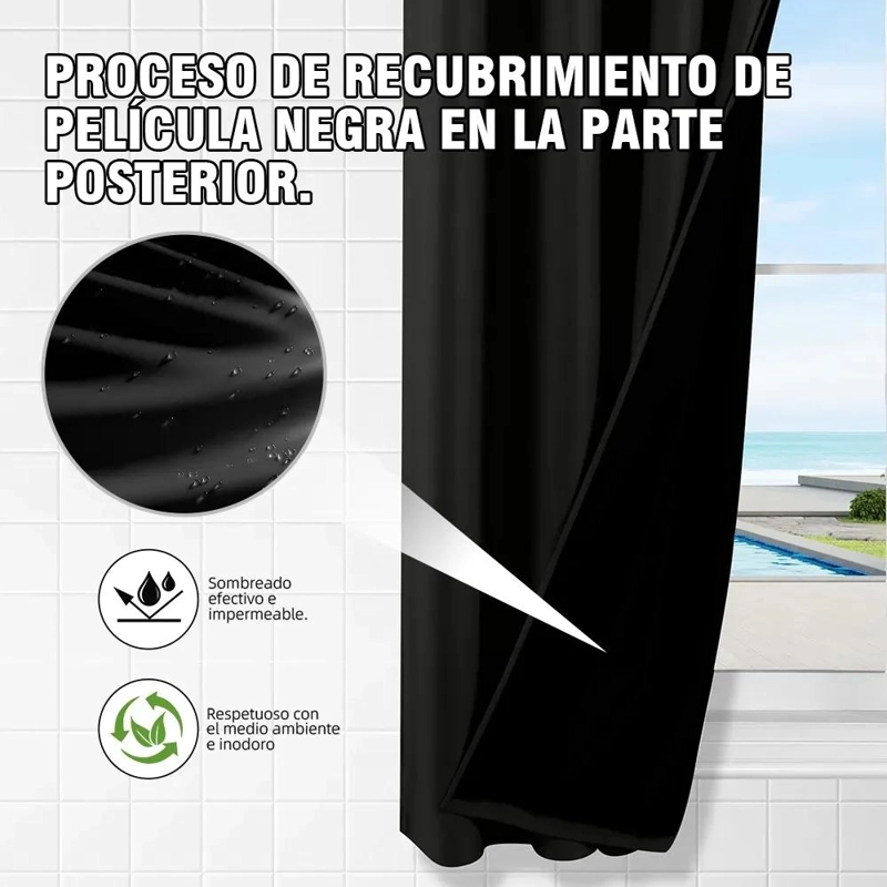 CORTINAS OPACAS IMPERMEABLES AISLANTES 150X230CM 2 PIEZAS - 4