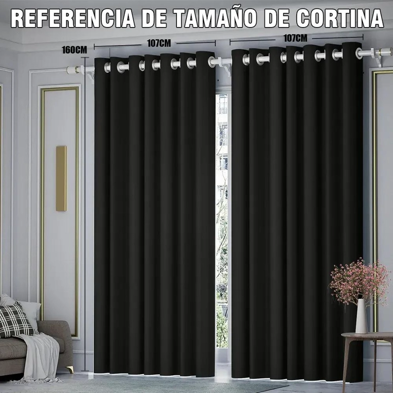 CORTINAS OPACAS IMPERMEABLES AISLANTES 150X230CM 2 PIEZAS - 8