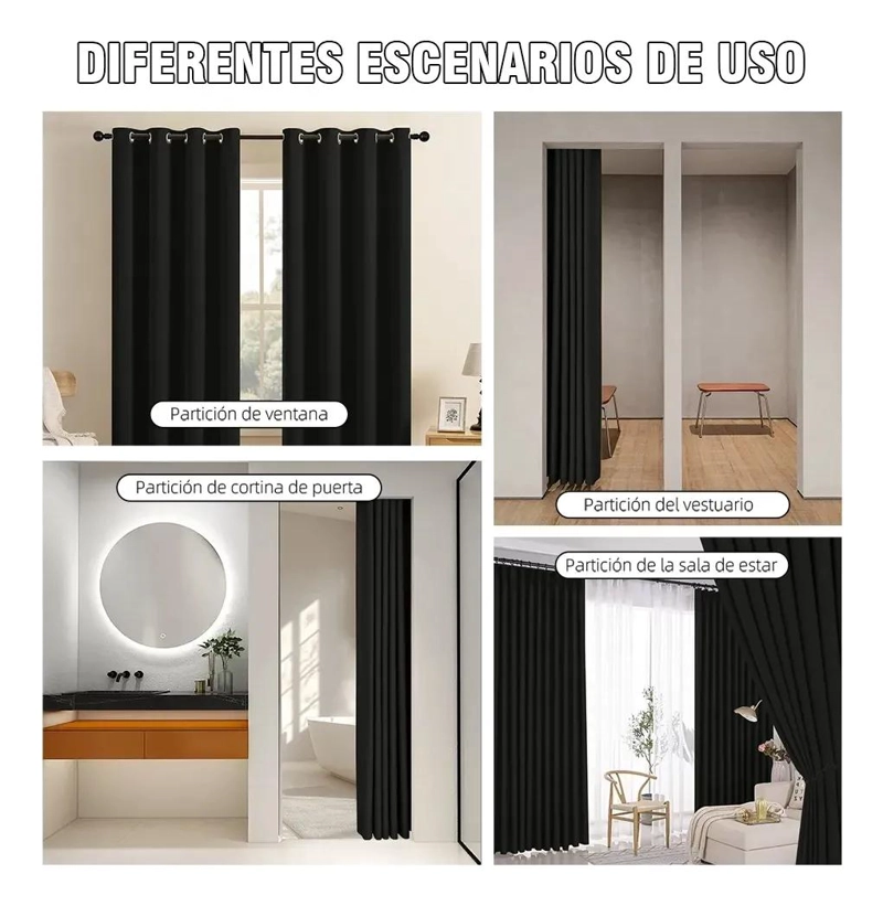 CORTINAS OPACAS IMPERMEABLES AISLANTES 150X230CM 2 PIEZAS - 9