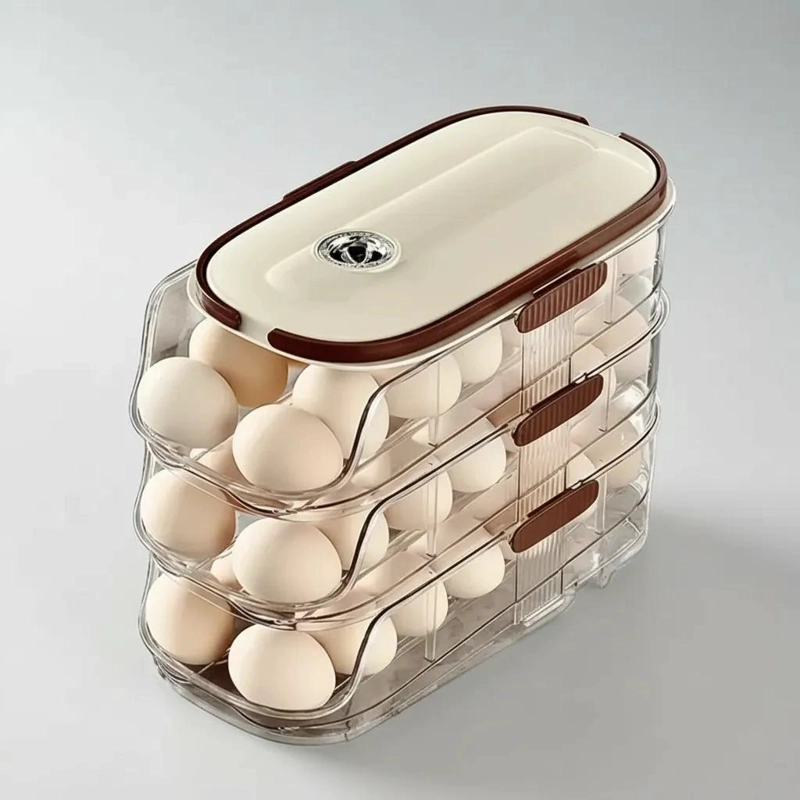 ORGANIZADOR DE HUEVOS REFRIGERADOR RODANTE DE 3 NIVELES - 3