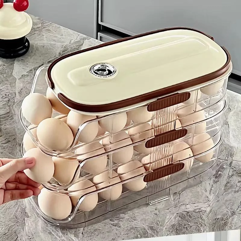 ORGANIZADOR DE HUEVOS REFRIGERADOR RODANTE DE 3 NIVELES - 4