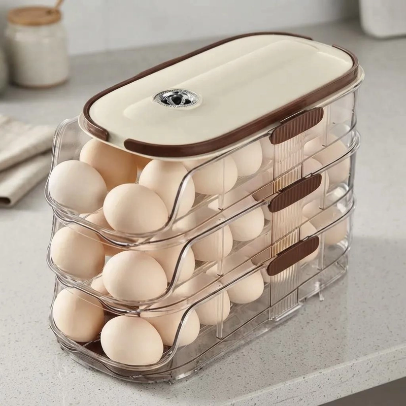 ORGANIZADOR DE HUEVOS REFRIGERADOR RODANTE DE 3 NIVELES - 6