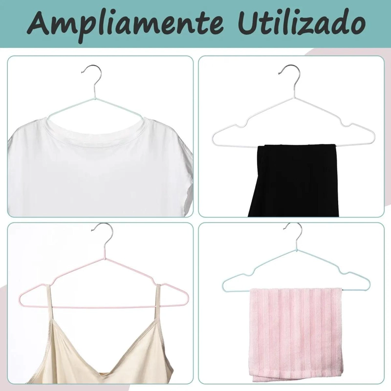 40 PERCHAS ANTIDESLIZANTES DE METAL PARA ROPA EN COLORES VARIADOS - 10