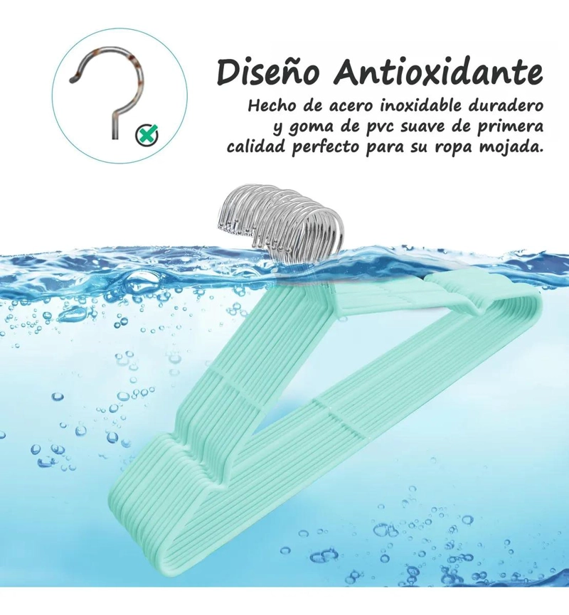 40 PERCHAS ANTIDESLIZANTES DE METAL PARA ROPA EN COLORES VARIADOS - 7