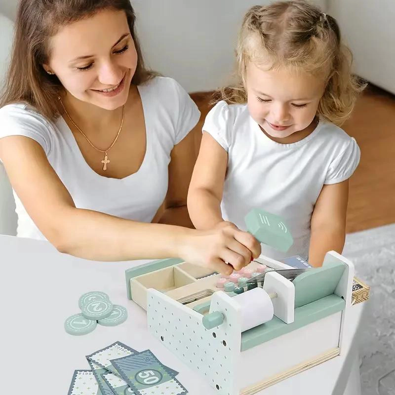 CAJA REGISTRADORA DIDACTICA DE MADERA PARA NIÑOS - 2