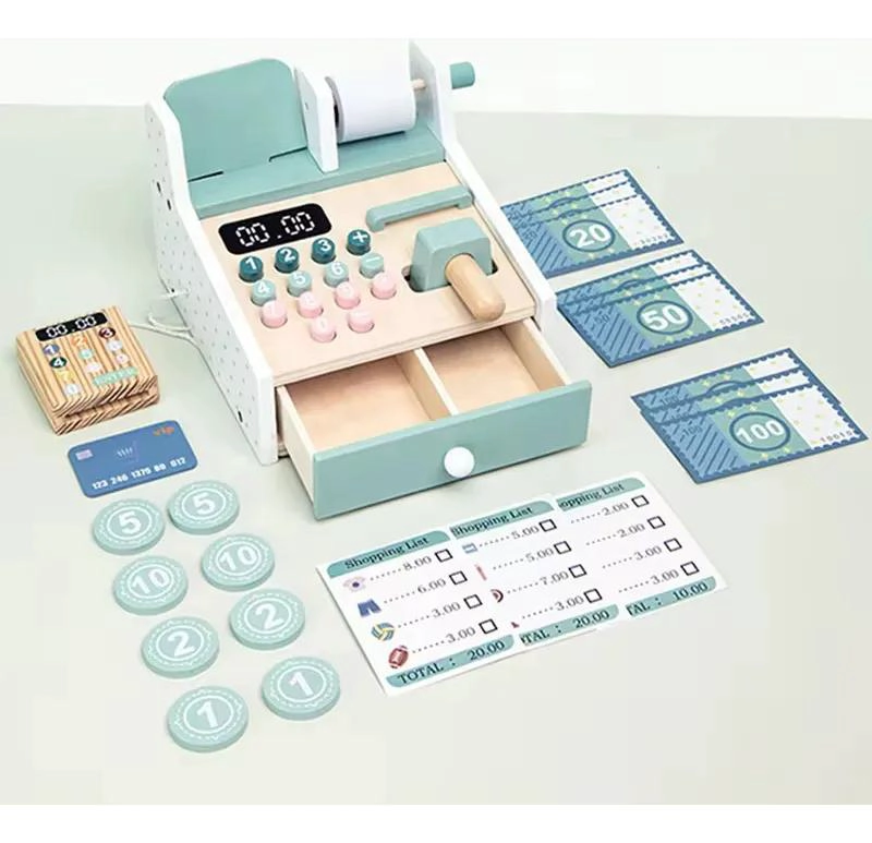 CAJA REGISTRADORA DIDACTICA DE MADERA PARA NIÑOS - 3