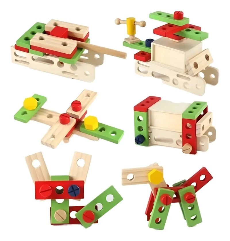 JUEGO DIDACTICO DE HERRAMIENTAS DE MADERA PARA NIÑOS - 6
