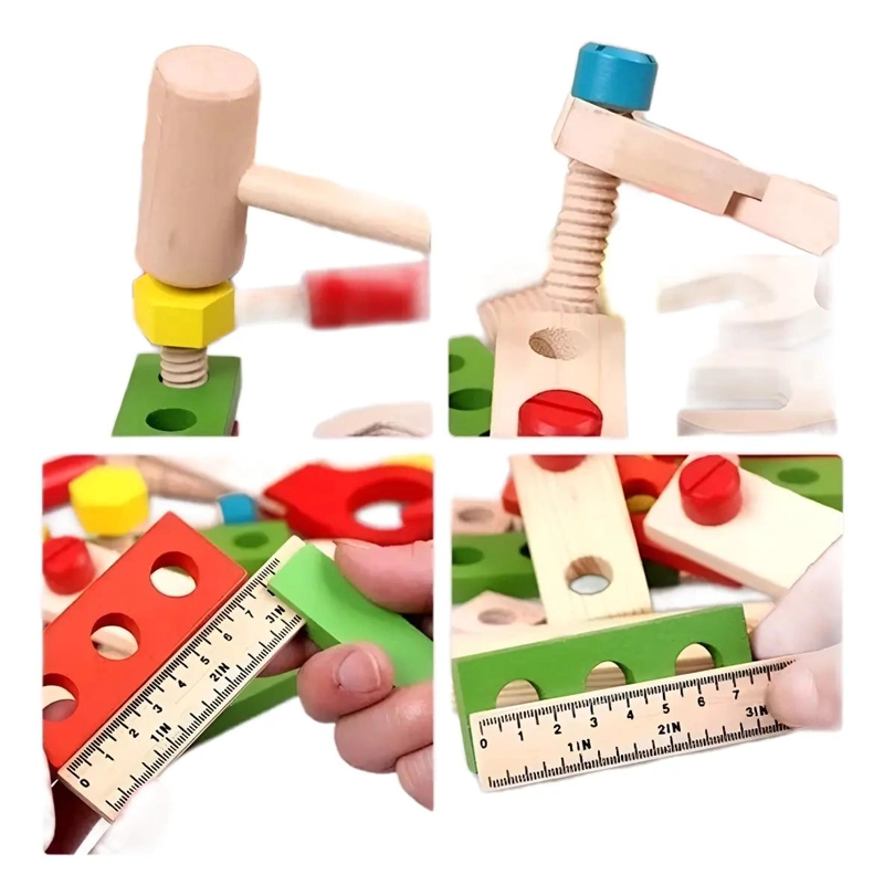 JUEGO DIDACTICO DE HERRAMIENTAS DE MADERA PARA NIÑOS - 7