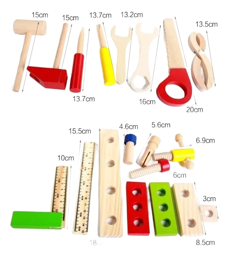 JUEGO DIDACTICO DE HERRAMIENTAS DE MADERA PARA NIÑOS - 8