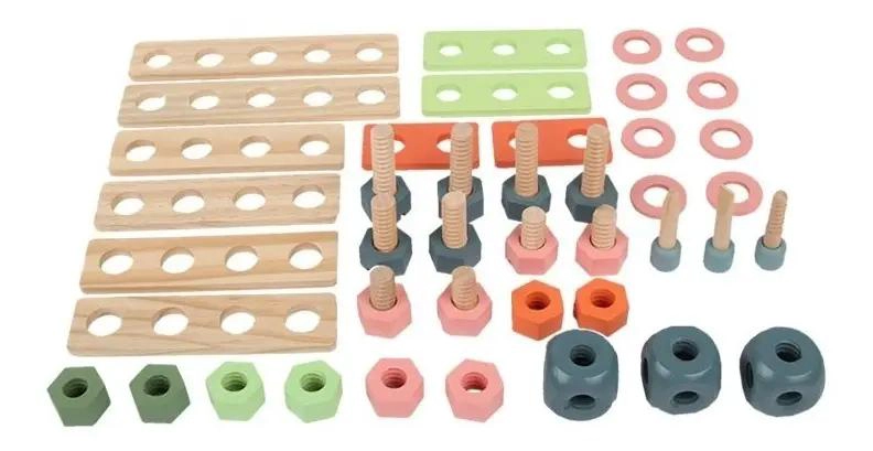 MESA DE TRABAJO DE MADERA PARA NIÑOS CON HERRAMIENTAS INCLUIDAS - 9