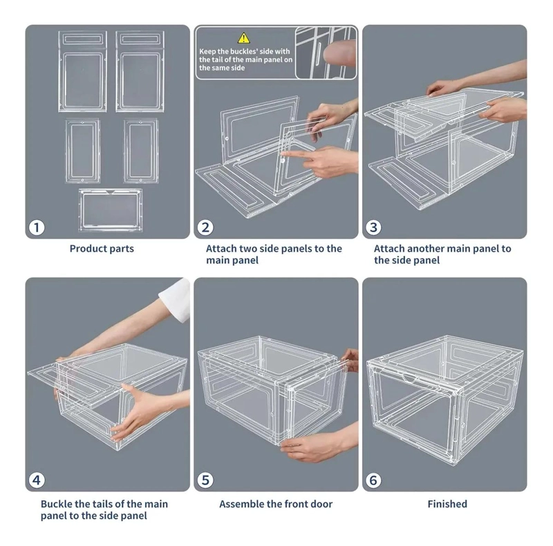 SET DE 2 ORGANIZADORES DE ZAPATOS APILABLES TRANSPARENTES - 10